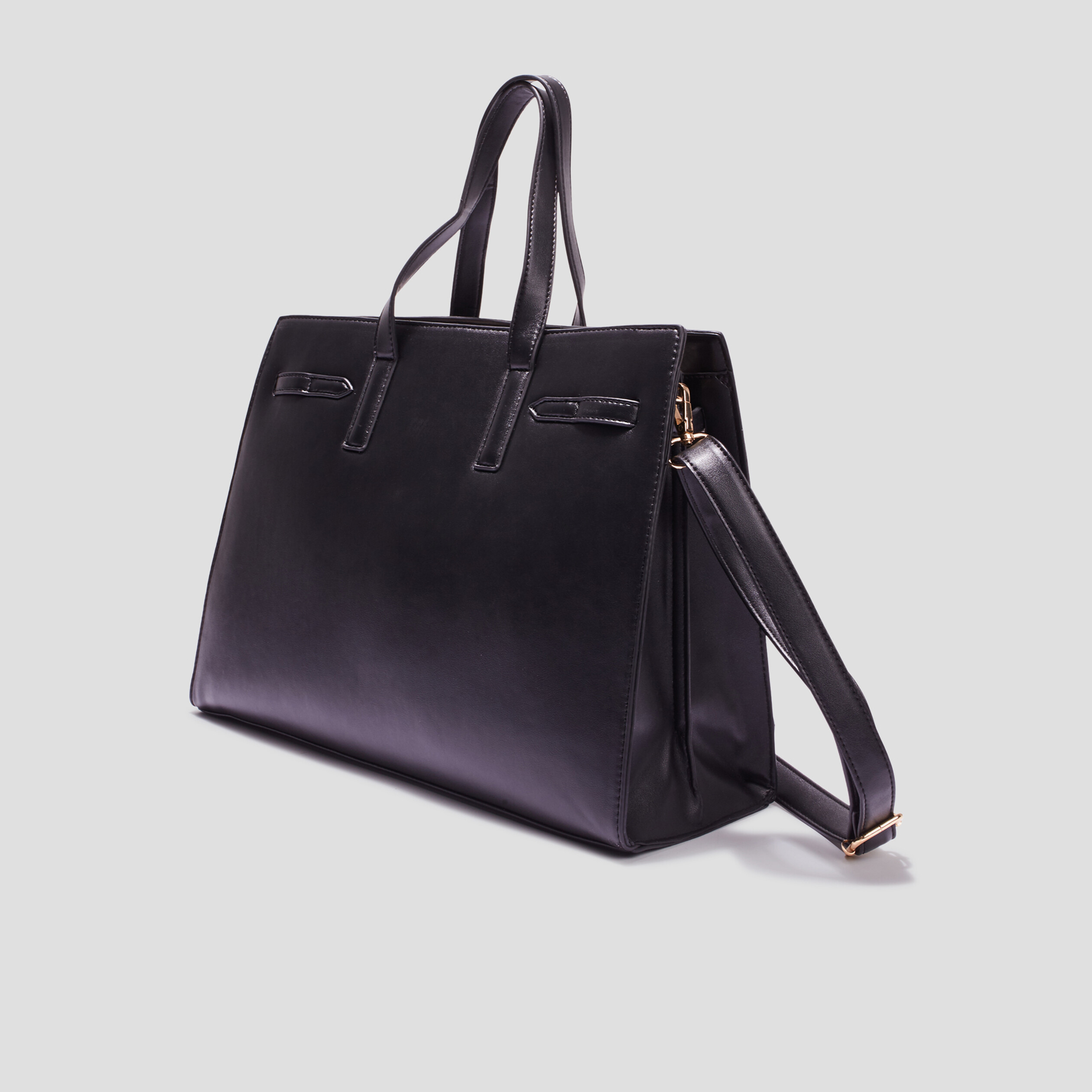 Sac à main bandoulière trapèze noir femme | La Halle