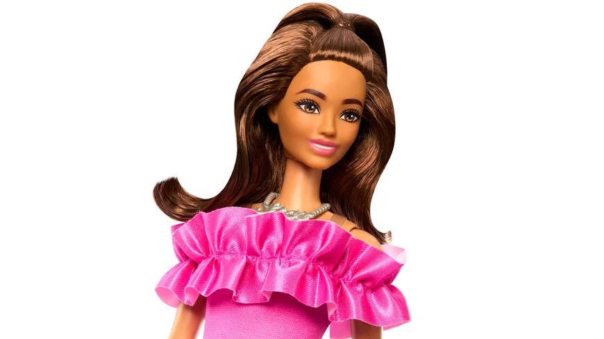 Barbie Fashionista Puppe - Pink Ruffle Sleeves Dress
