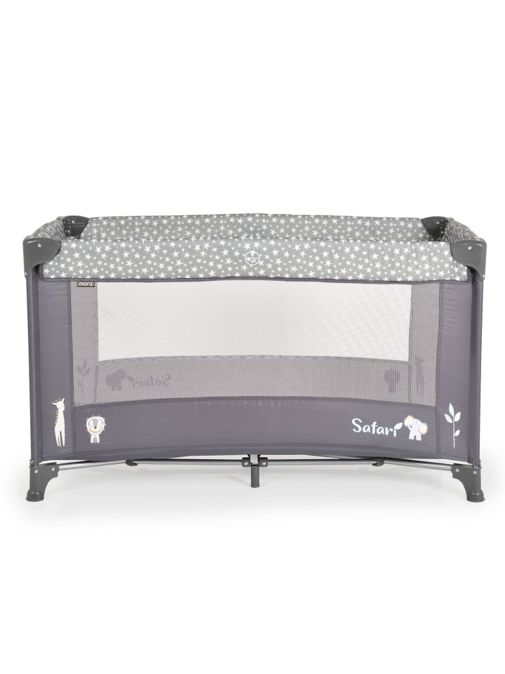 Moni Reisebett, Laufstall Safari in grau günstig kaufen 60x120 cm
