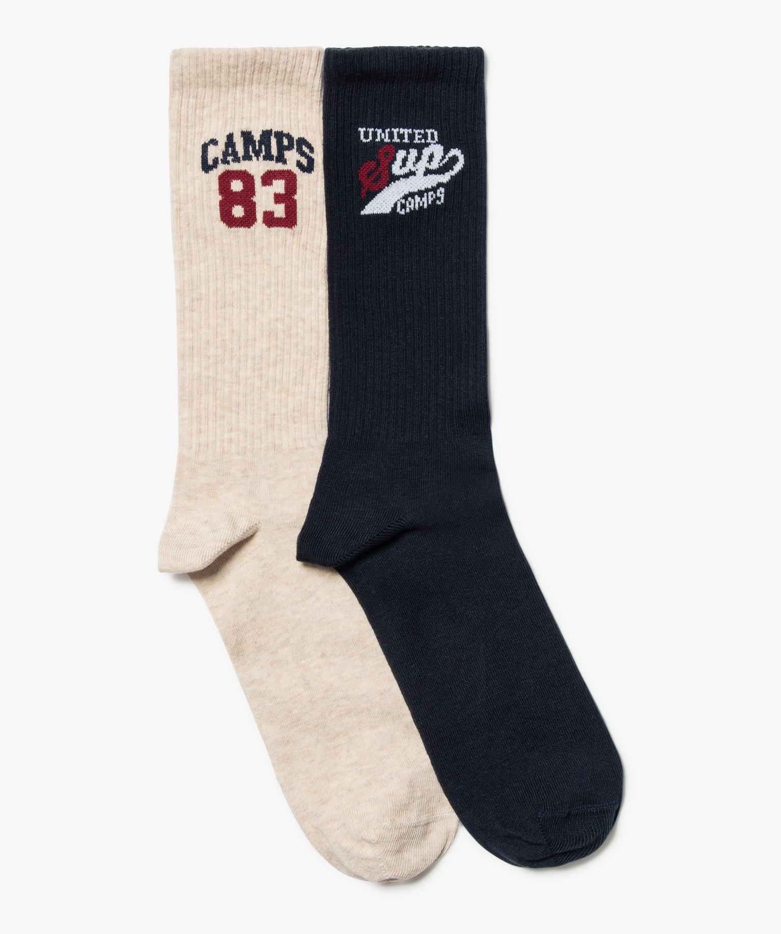 Chaussettes tige haute ctelée homme (lot de 2) - Camps Un... beige | GEMO