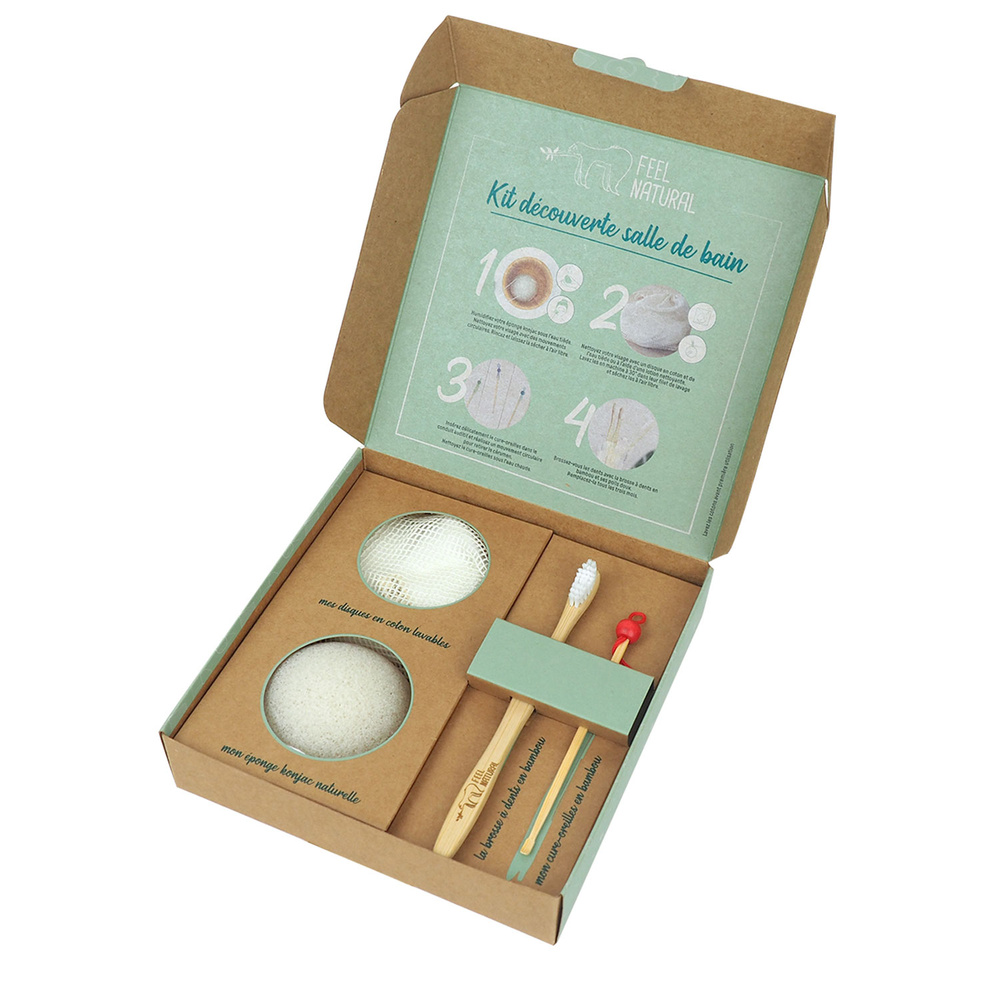 feel natural Coffret kit découverte 7 accessoires  Sa lle de bain Coffret