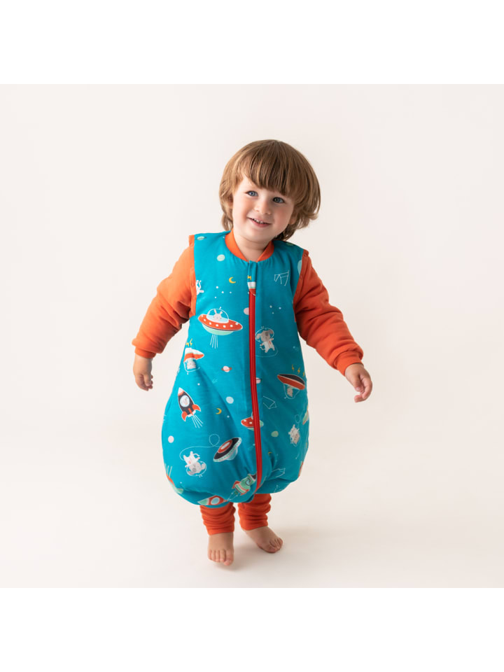 Schlummersack Schlafsack mit Füßen und umklappbaren Bündchen 3.5 TOG in Dunkelblau günstig kaufen 74/80