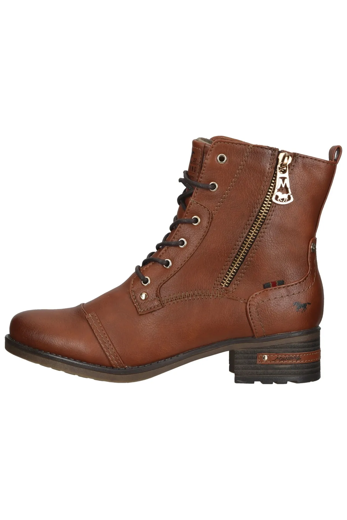 Mustang  Stiefelette - Braun - Blockabsatz
