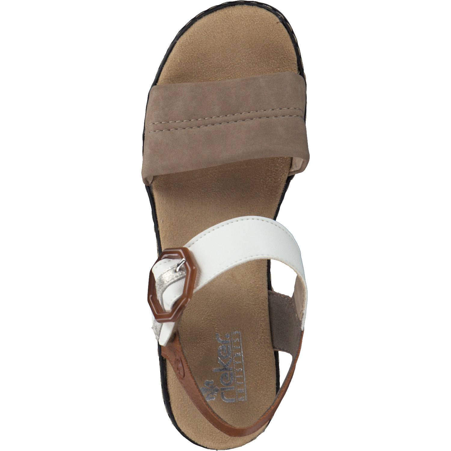 Rieker 62964, Plateau-Sandaletten, Damen, camel/offwhite/beige-gold/caye