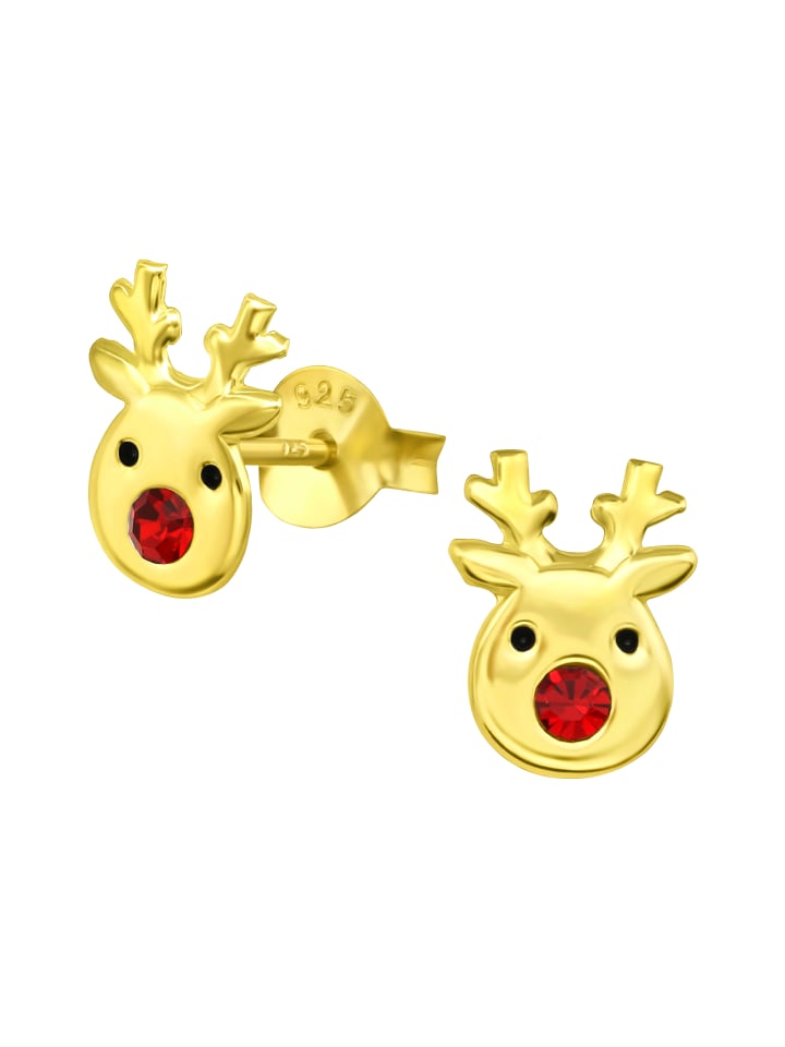 Alexander York Ohrringe, Ohrstecker RENTIER in Gold Kristall rot in 925 Sterling Silber, 2-tlg. günstig kaufen onesize