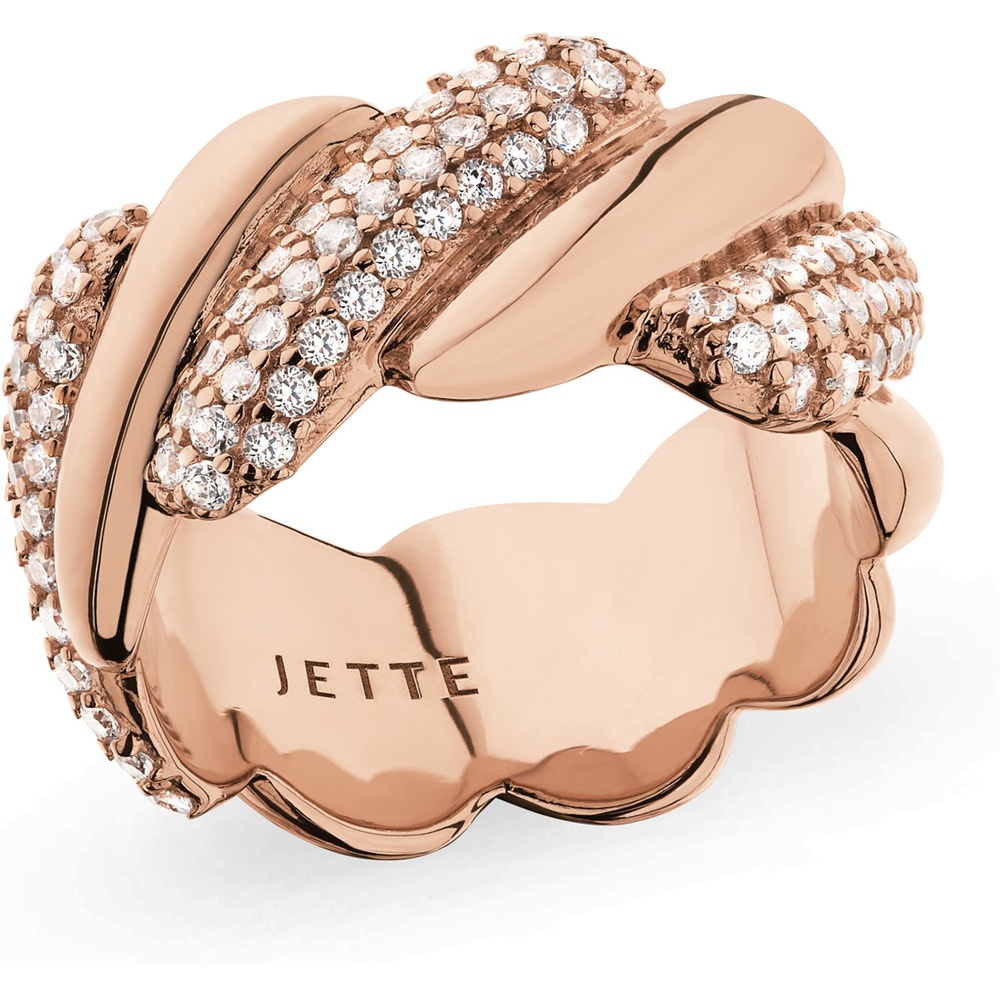 Jette Bague pour femme 925 Argent or rose Bague