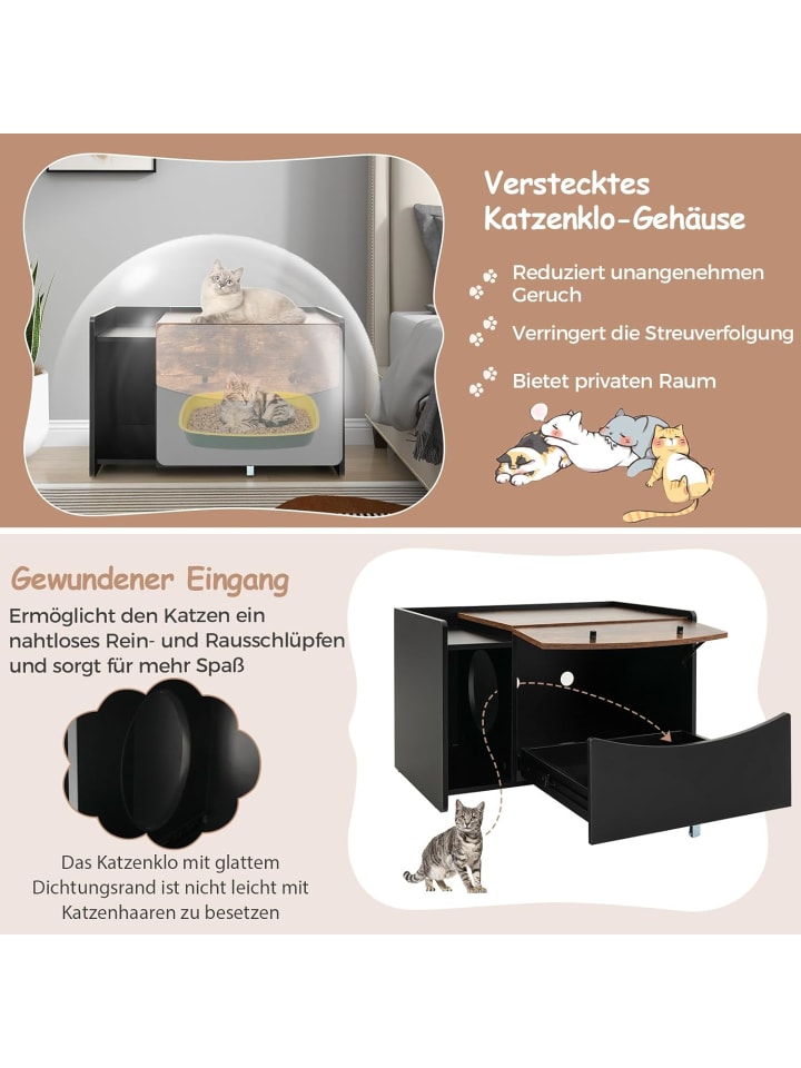 COSTWAY Katzenschrank in Schwarz günstig kaufen onesize