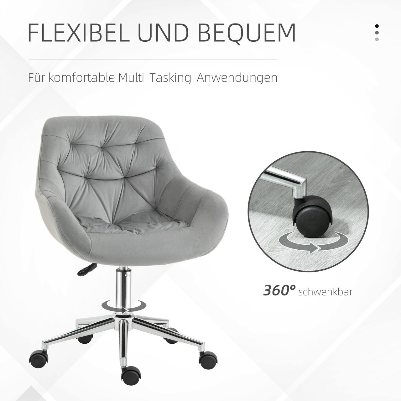 Vinsetto Bürostuhl, Chefsessel Drehstuhl, Computerstuhl Grau