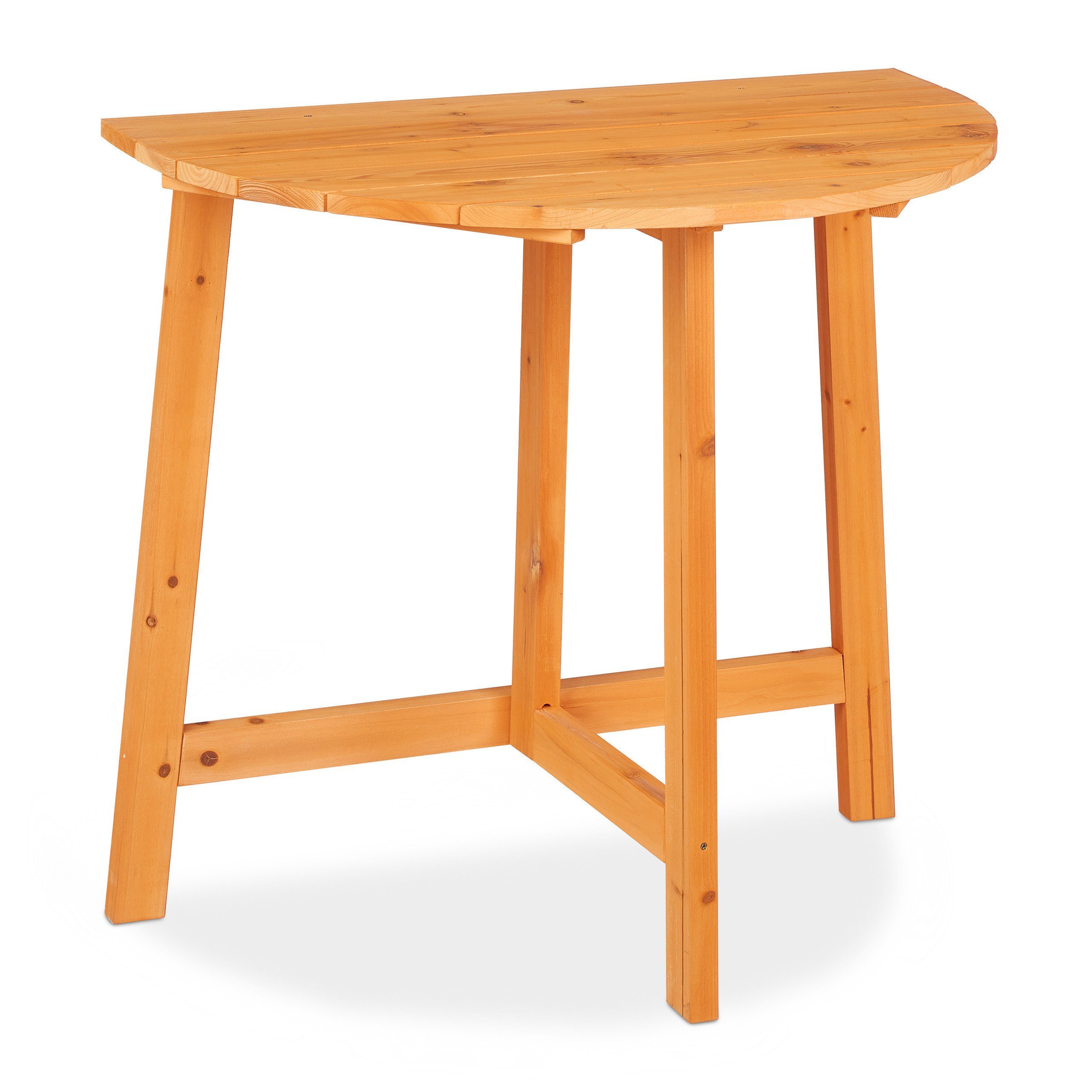 relaxdays Klapptisch Halbrunder Klapptisch aus Holz