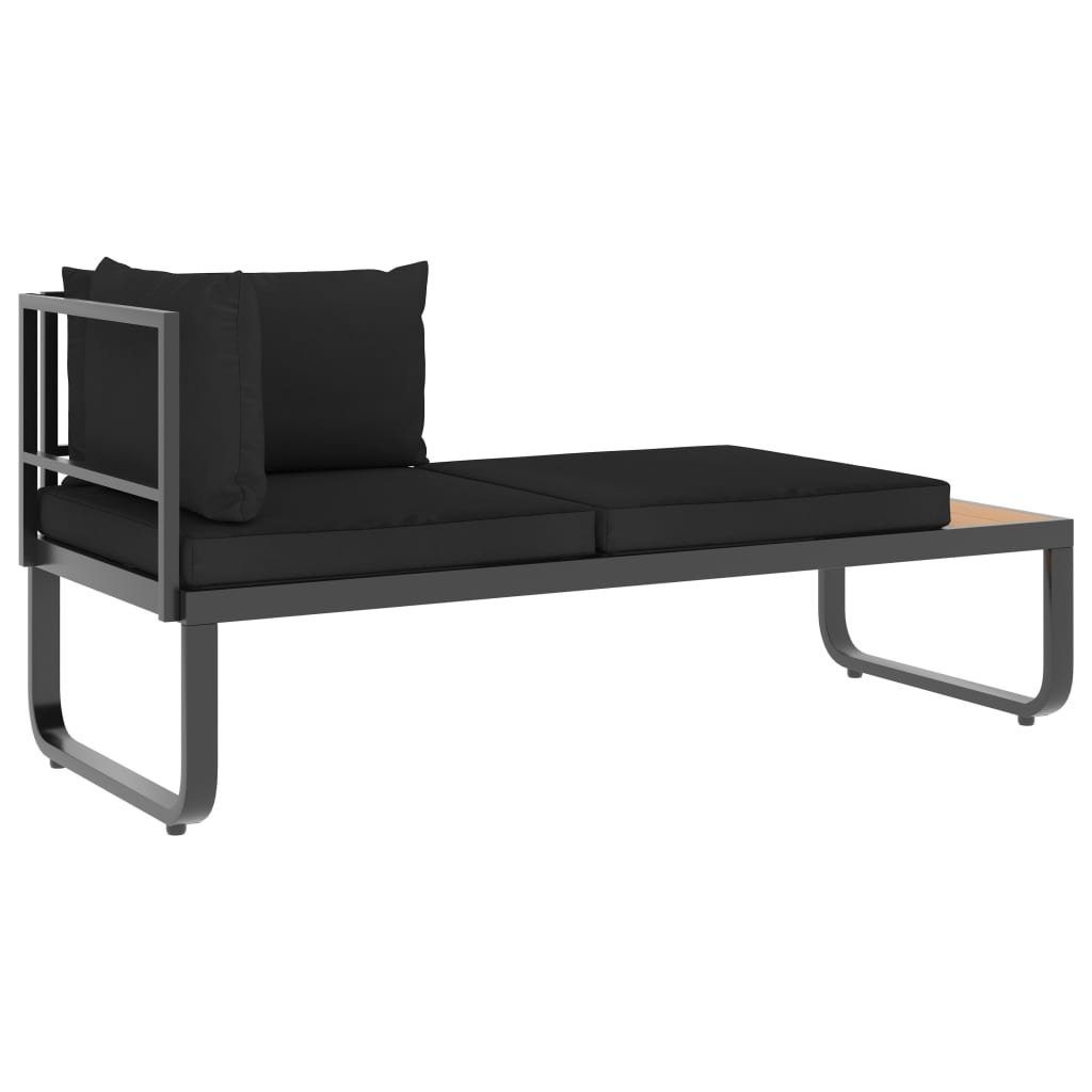 vidaXL Loungesofa 5-tlg. Garten-Ecksofa-Set mit Auflagen Aluminium und WPC, 1 Teile