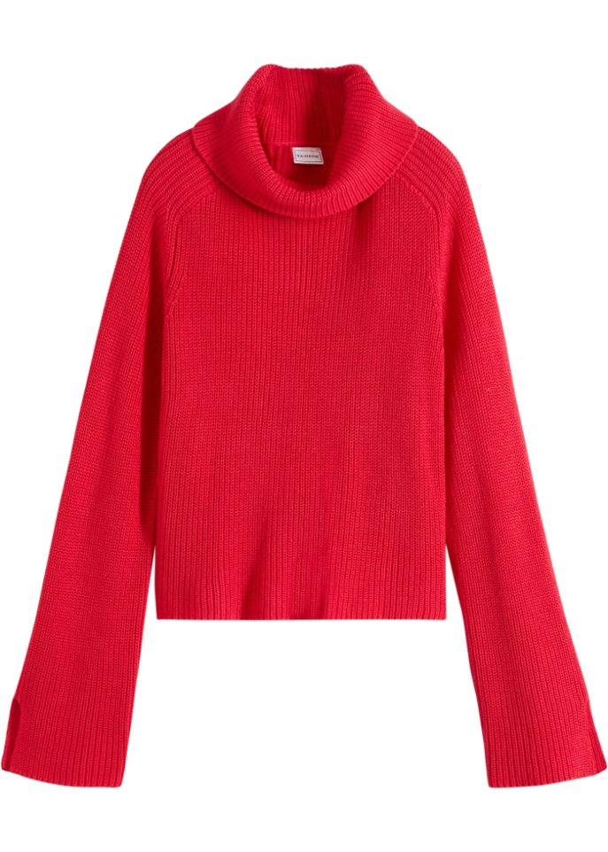 Kurzer Strickpullover mit Rollkragen