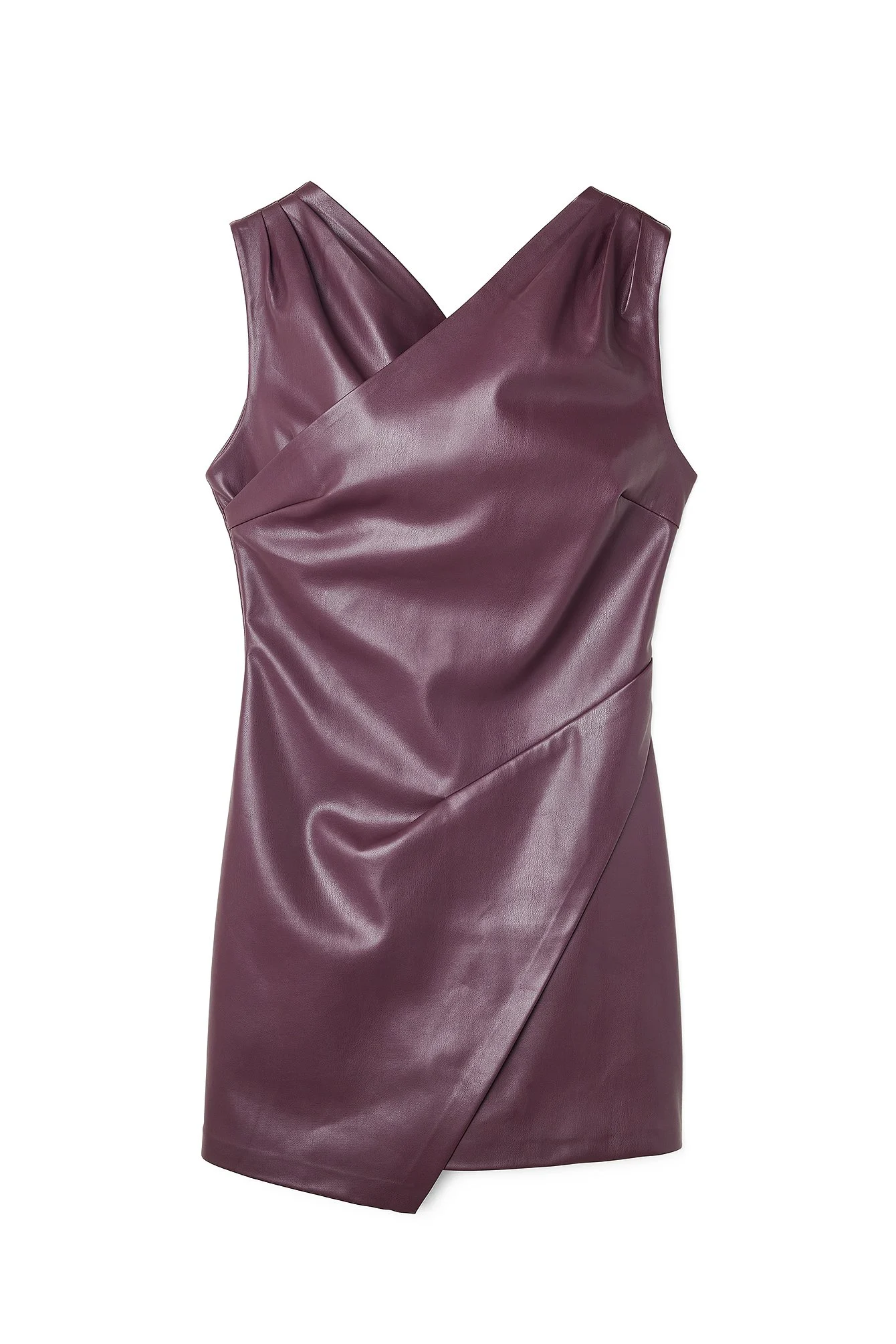 Plissiertes PU-Minikleid