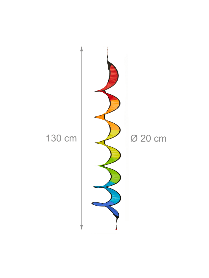 relaxdays 2 x Windspiel in Bunt - (H)130 x Ø 20 cm günstig kaufen onesize