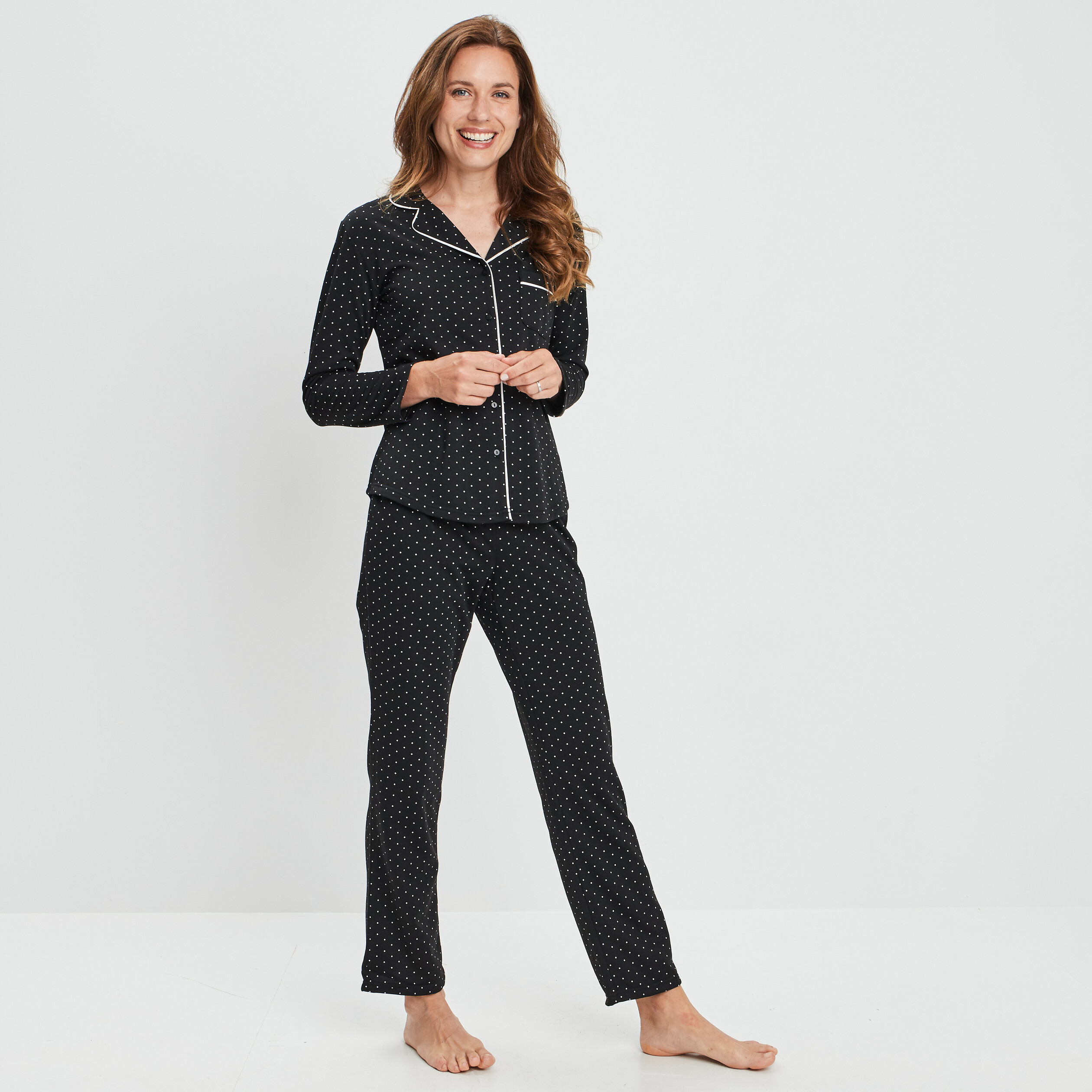 Ensemble pyjama 2 pièces noir femme | La Halle