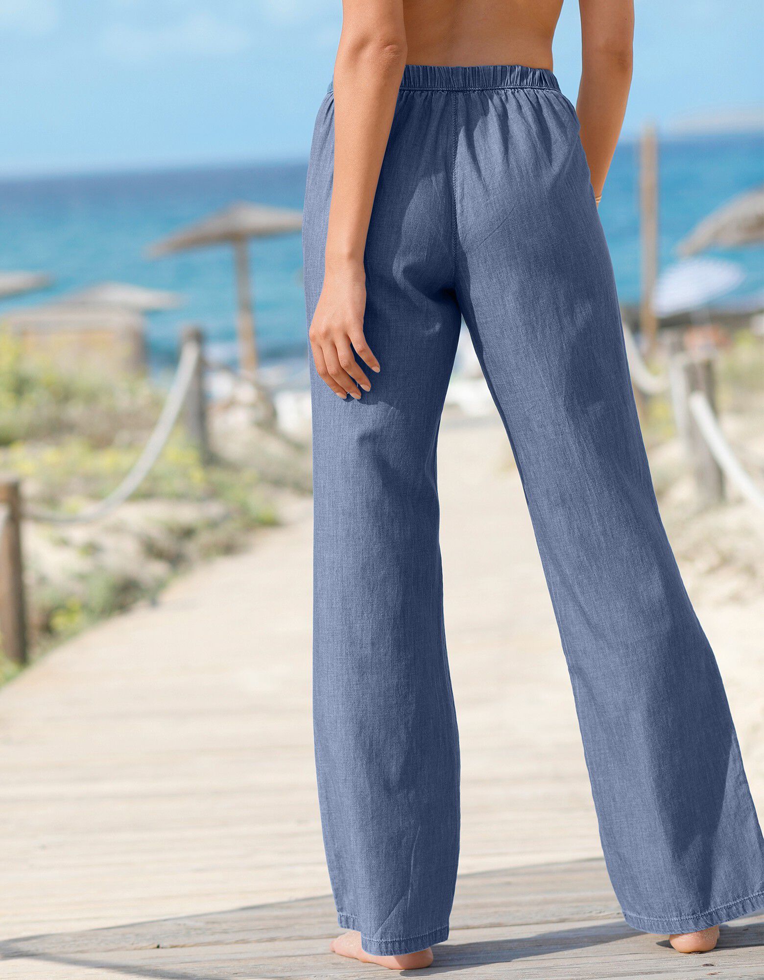 Pantalon droit denim léger