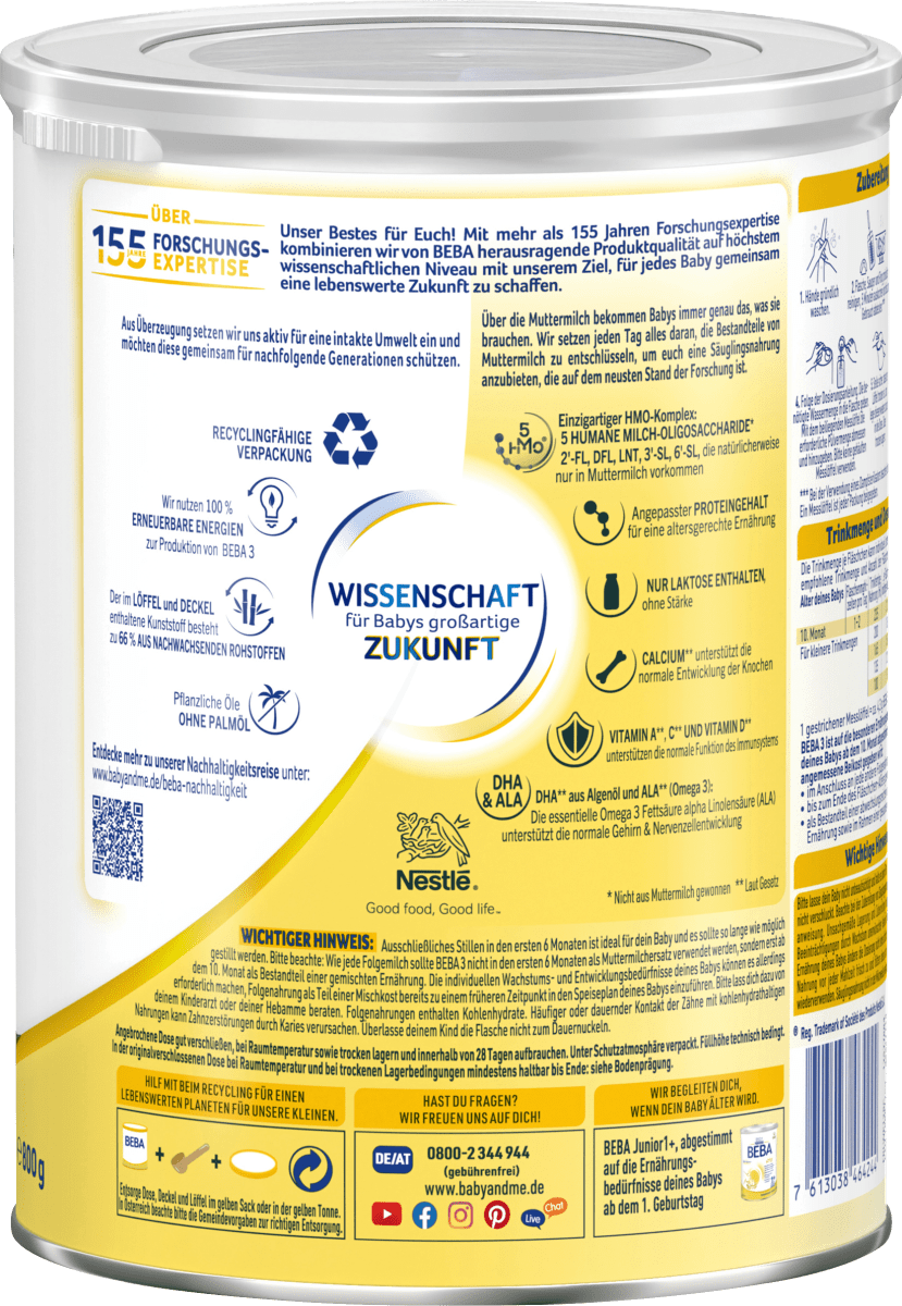 Folgemilch 3 ab dem 10. Monat, 800 g