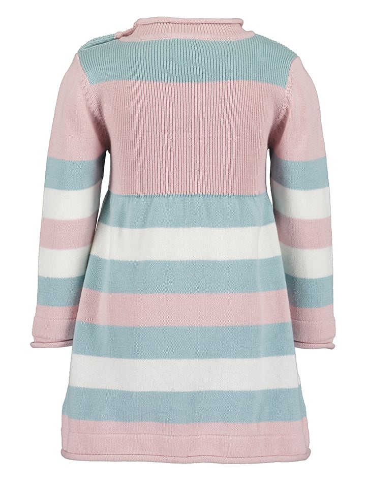 Blue Seven Strickkleid in Hellblau/ Rosa/ Weiß günstig kaufen