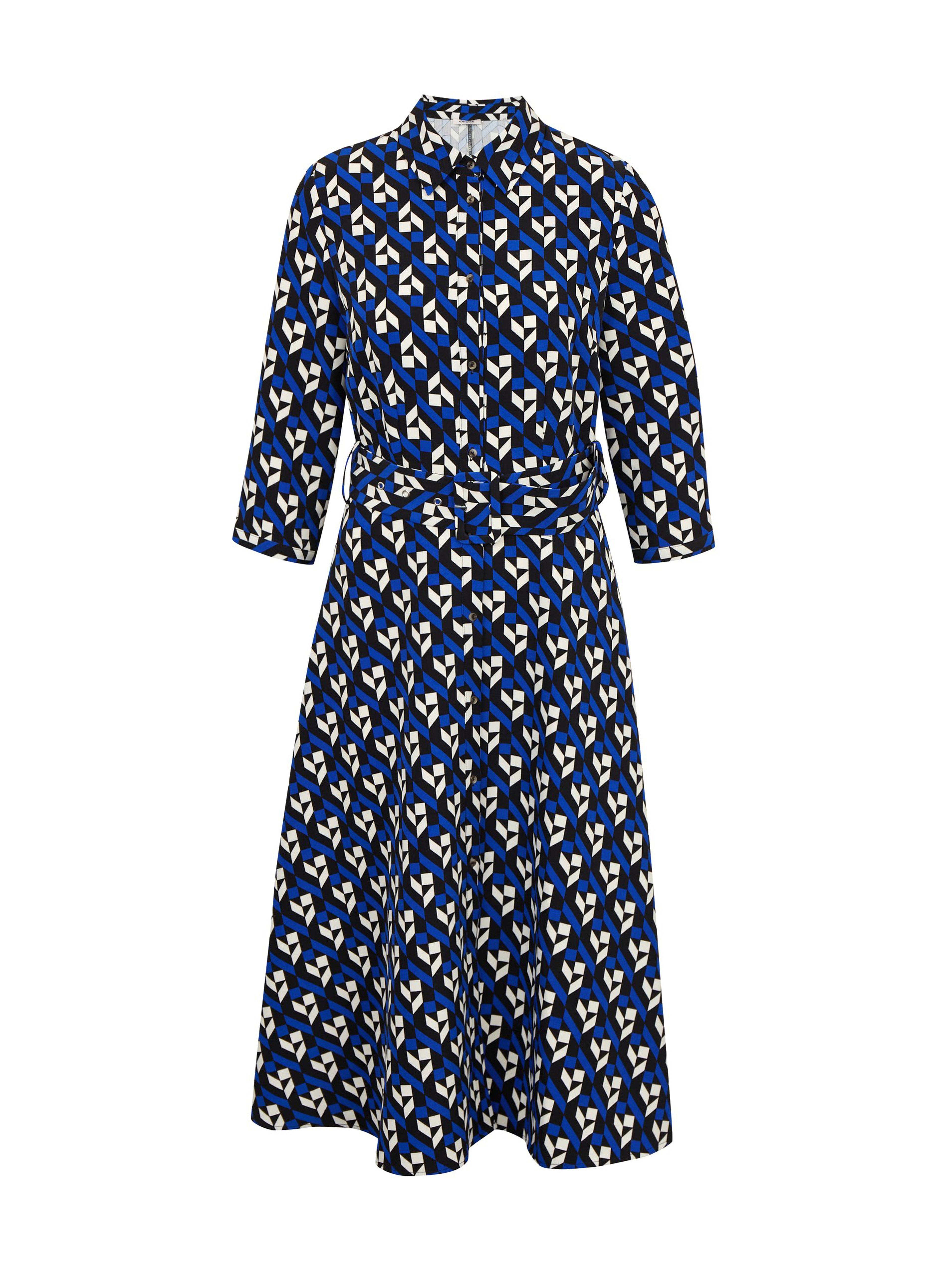 Schwarz-blau gemustertes Damenkleid ORSAY