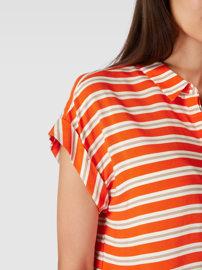 Hemdbluse mit Streifenmuster in dunkel orange