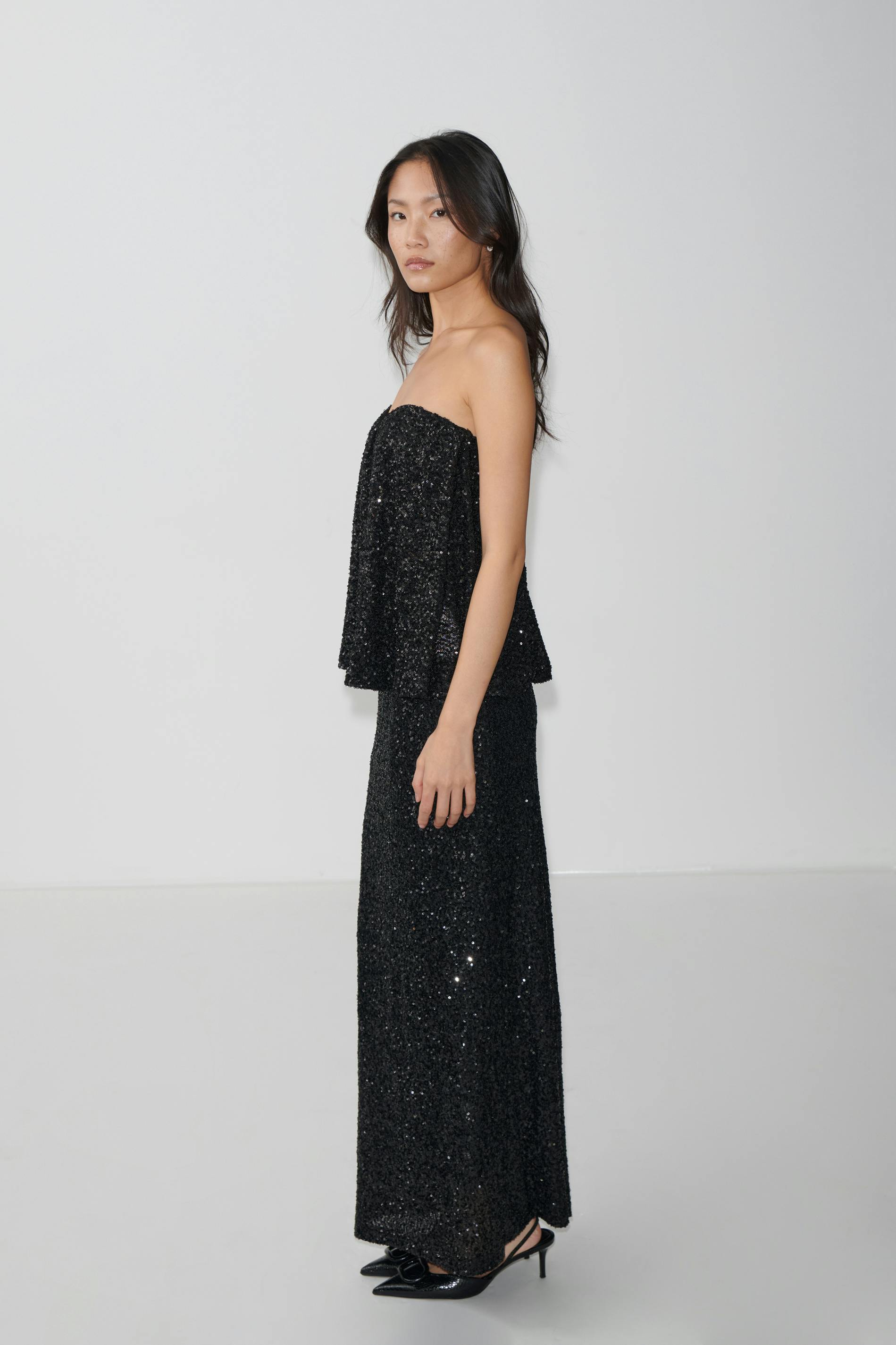 Sequin maxi skirt