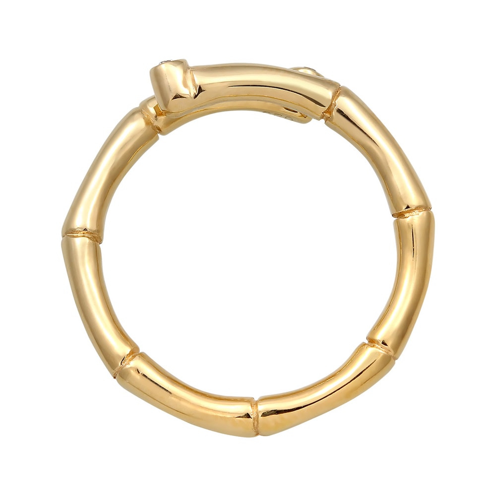 Elli Elli Bague Bambou Nature Bague Femme - (925/1000) Argent Plaqué Or Bague