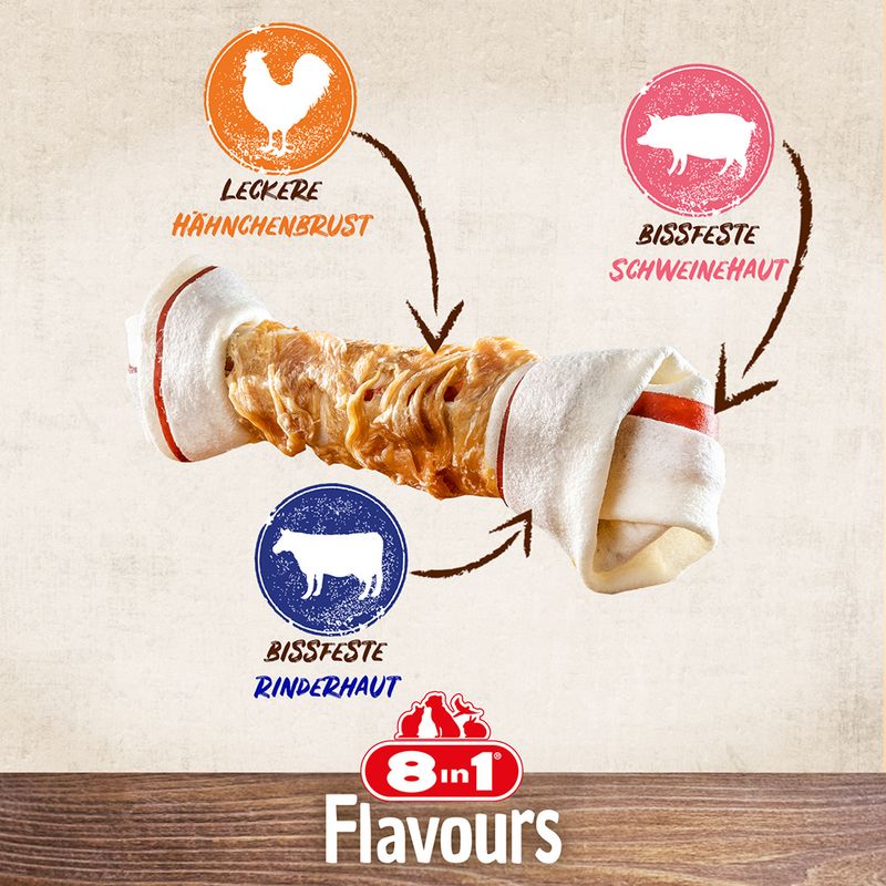 8in1 Triple Flavour Kauknochen L