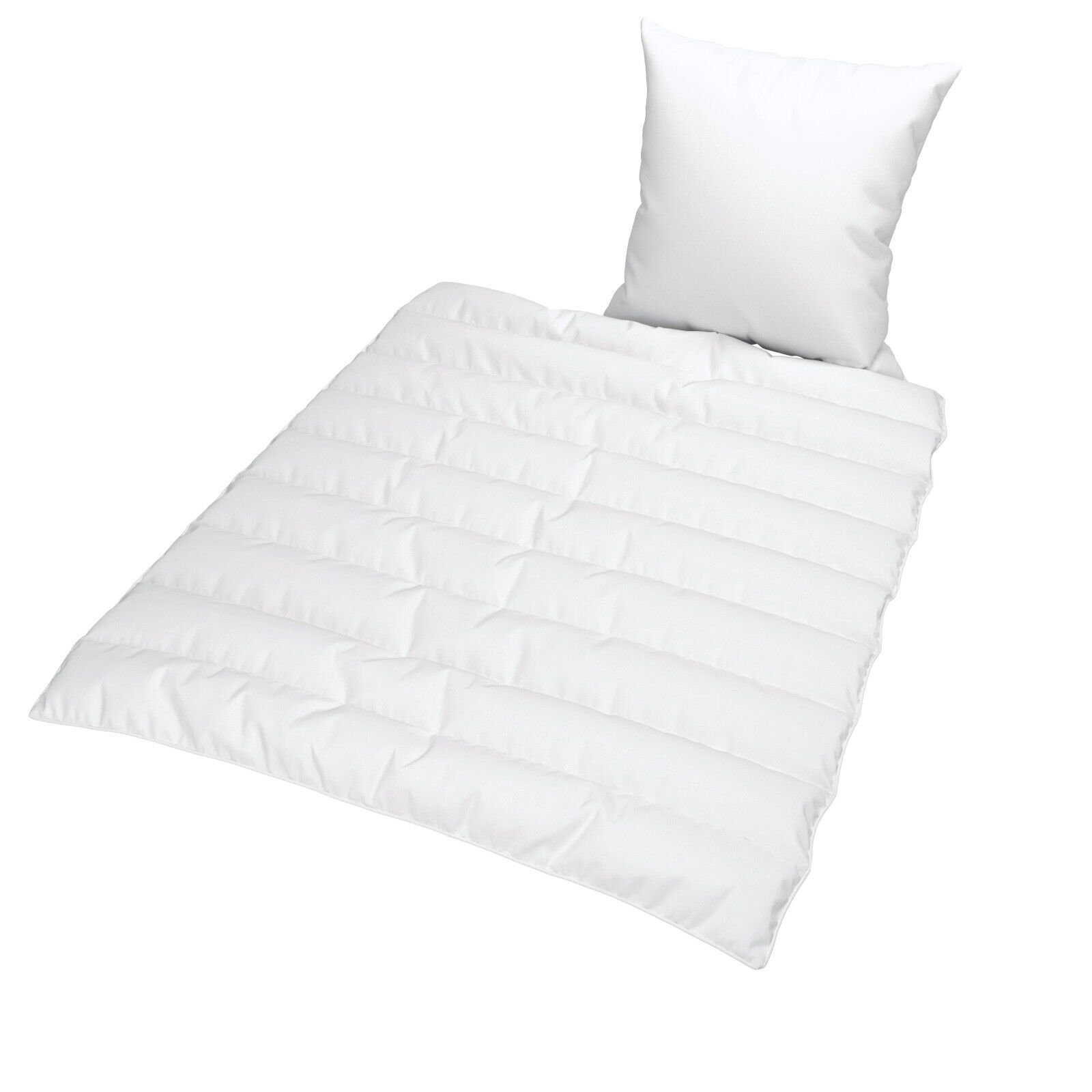 Bettdecke + Kopfkissen, 2-teilig oder 4-teilig, Ganzjahres Bettenset 135x200/80x80cm, Jekatex, Füllung: Stepptbett: 100% Polyester Kopfkissen: 100% Polyester, Schlafkomfort fürs ganze Jahr!