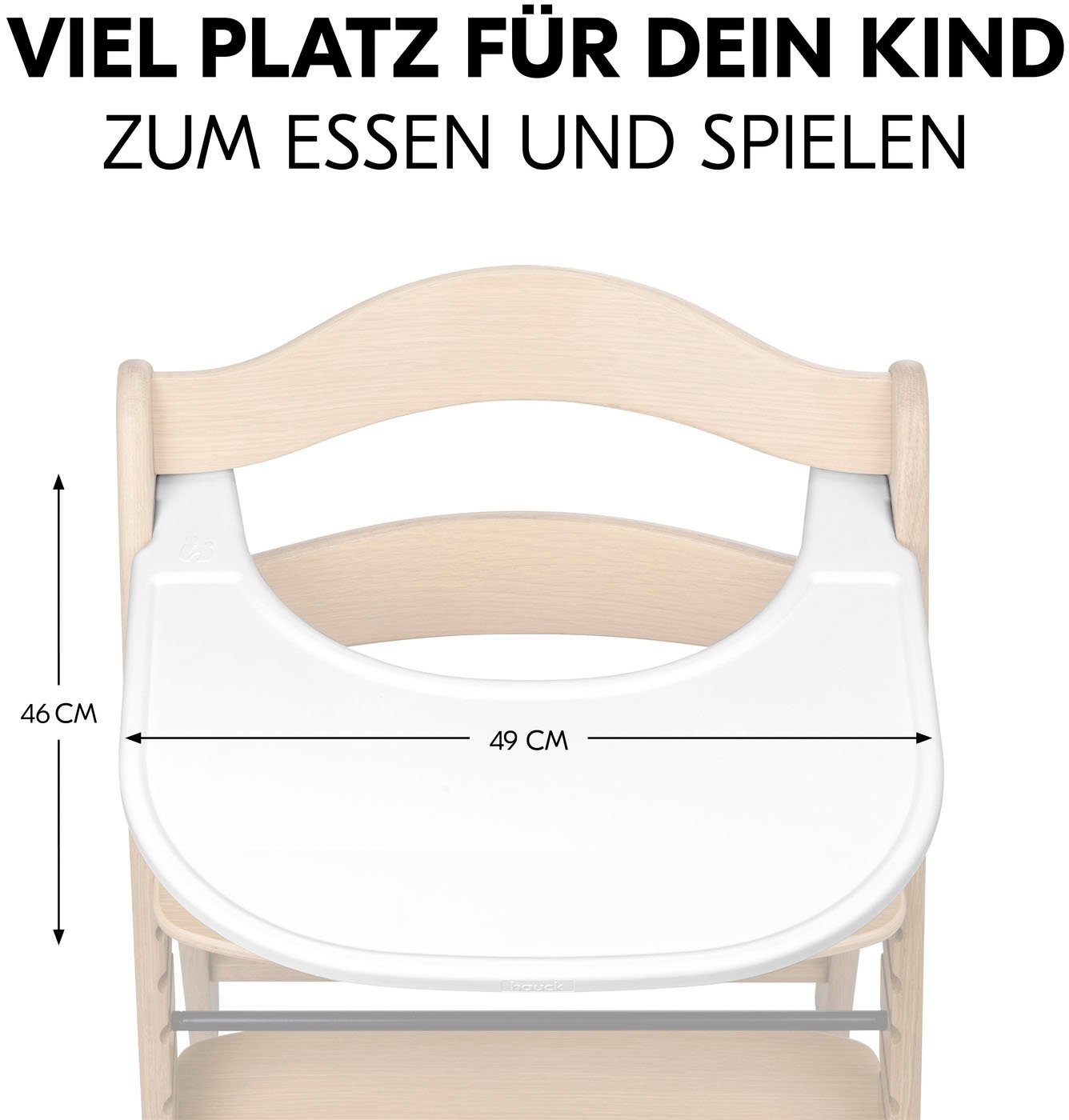 Hauck Hochstuhltablett Arketa Click Tray, White, Kunststoff, aus recyceltem Material