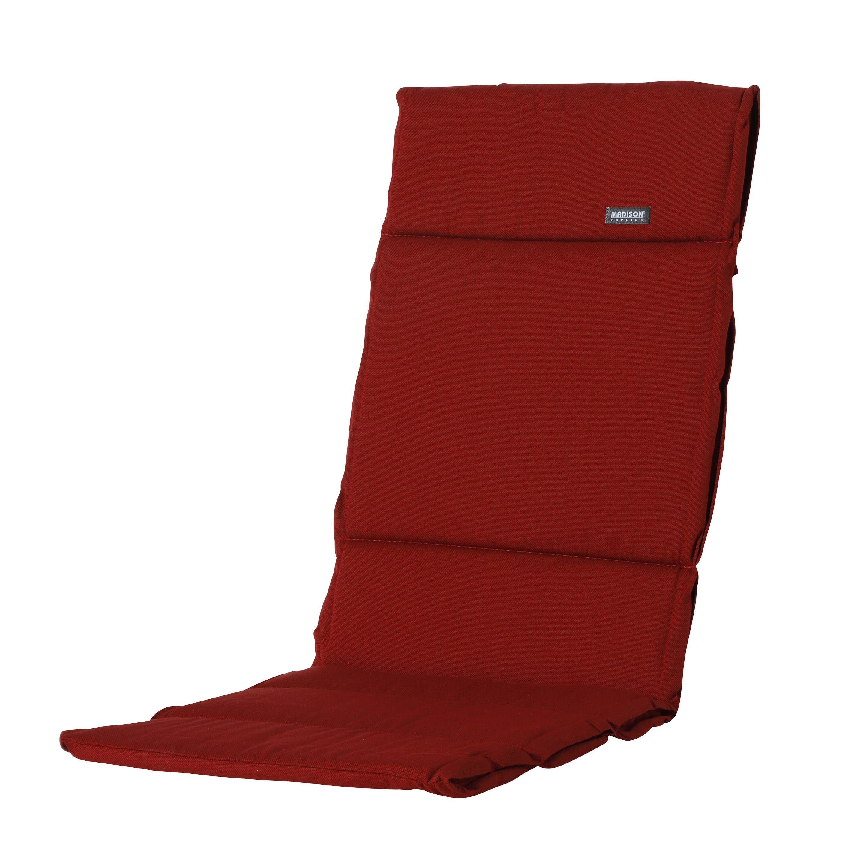 Madison Rib Red 125x50 Gartenkissen Faserkissen mit hoher Rückenlehne