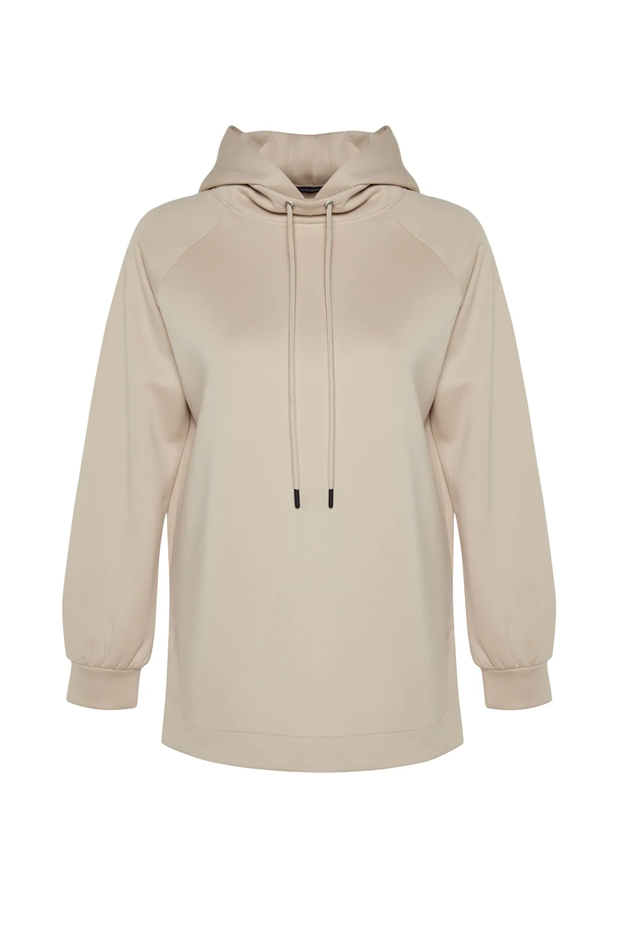 Trendyol Modest  Cremefarbenes Kapuzen-Tauch-/Tauch-Strick-Sweatshirt TCTAW24TW00002