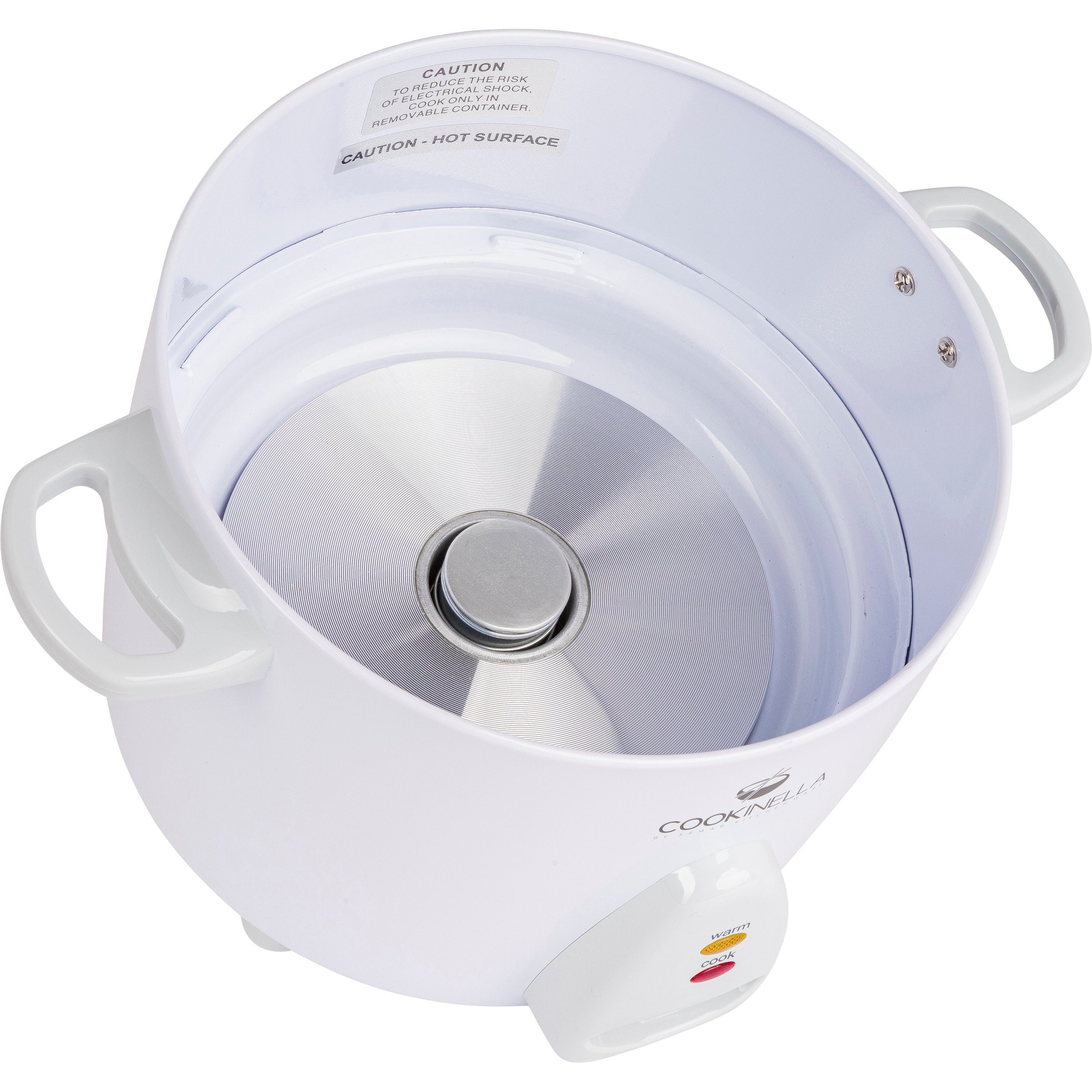 KeMar Kitchenware Reiskocher KRC-300 Cookinella, 700 W, Innentopf aus Edelstahl, Glasdeckel, Bambuslöffel