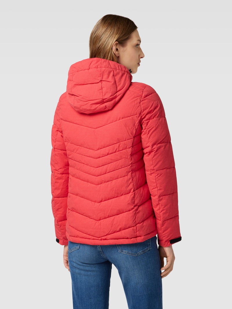 Steppjacke mit Kapuze in koralle