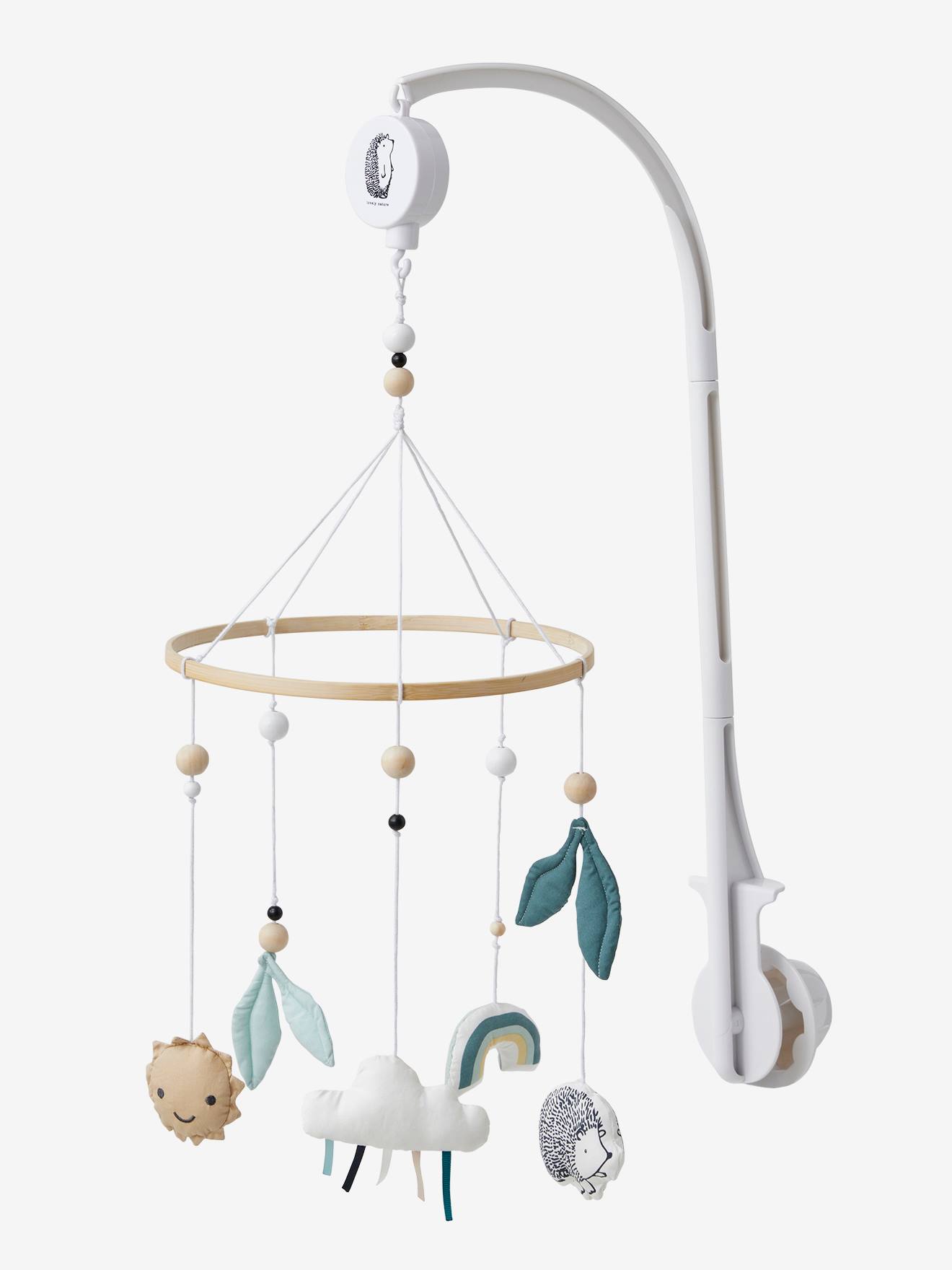 Mobile musical LOVELY NATURE avec jouets en coton bio* vert