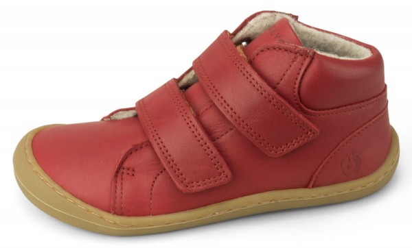 Telyoh bare ~ MidCut Leder Klettschuh Wollfleece ~ Dark Red