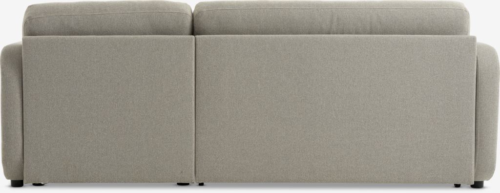 Sofá-cama MOMMARK com chaise longue em tecido bege.