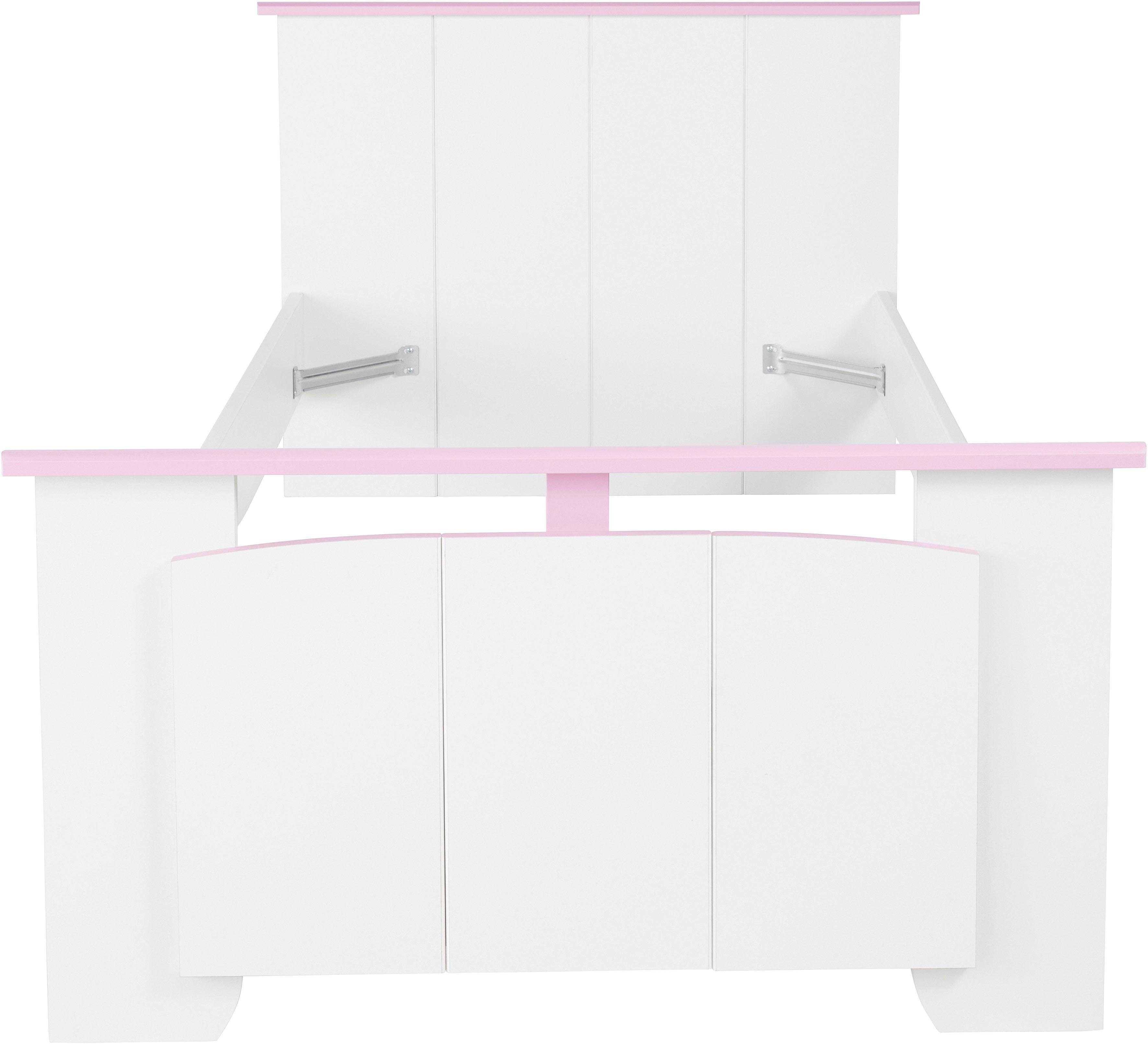 Parisot Jugendzimmer-Set Biotiful, (Set, 4-St., Bett, Nachttisch, Schrank, Kommode, Schreibtisch), mit 3-trg. Kleiderschrank