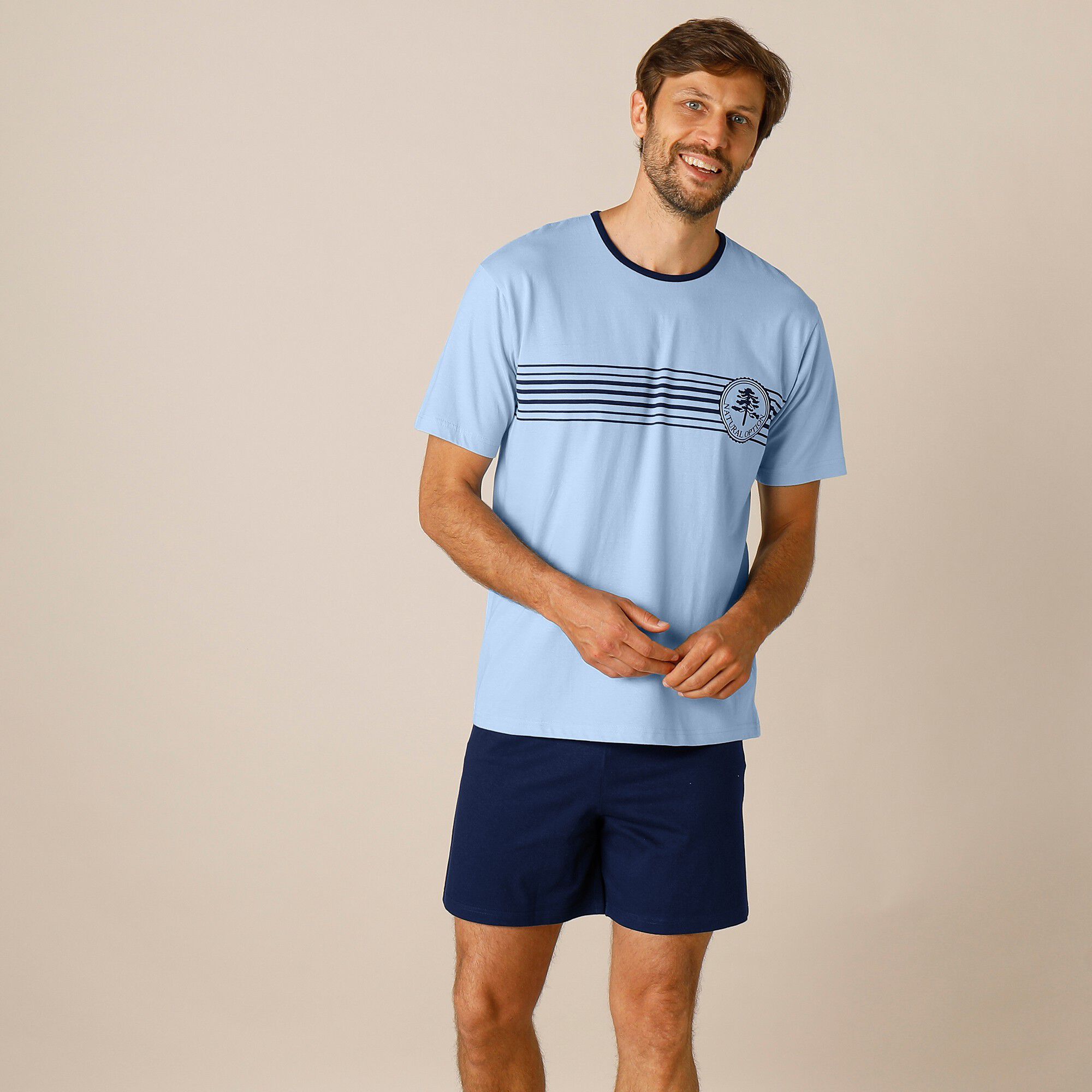 Pyjama short jersey coton manches courtes