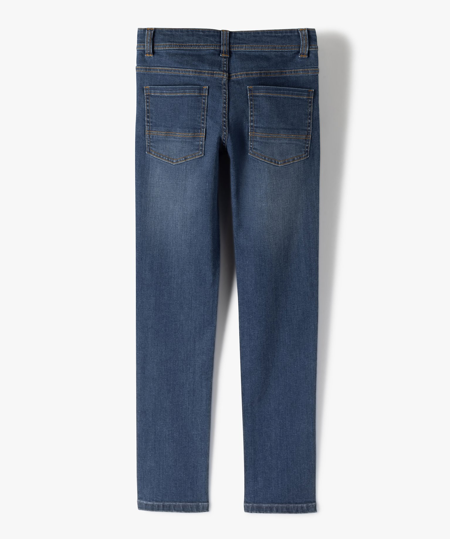 Jean Garçon coupe slim avec plis sur les hanches stone | GEMO