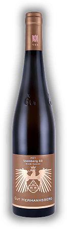 Gut Hermannsberg, Steinberg Niederhausen, Riesling GG, 2021, Nahe  Gut Hermannsberg, Steinberg Niederhausen, Riesling GG, 2021, Nahe  Riesling mit einem intensiv mineralischen Charakter. Jahrgang 2021 - 0,75	 Liter - Vol 12,5%