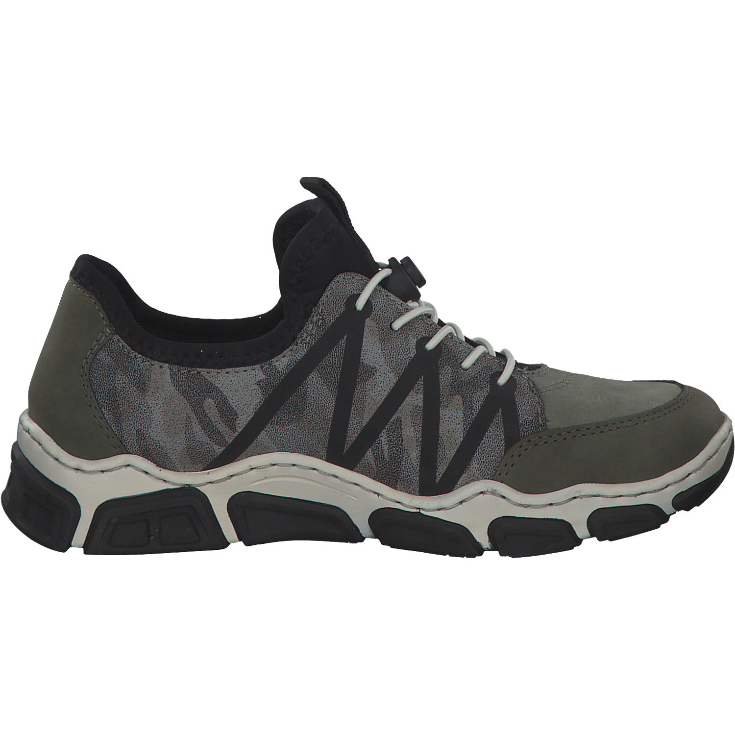 Rieker L0657, Schnürschuhe, liane/schilf/negro/stein-camo/