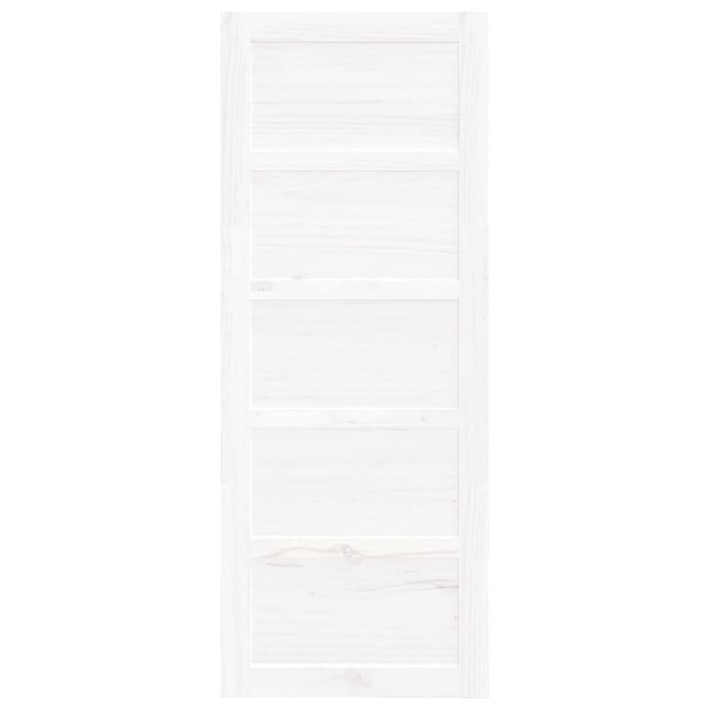 vidaXL Schiebetür Scheunentür Weiß 80x1,8x204,5 cm Massivholz Kiefer (1-St)