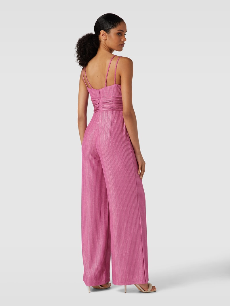 Jumpsuit mit Plisseefalten in pink