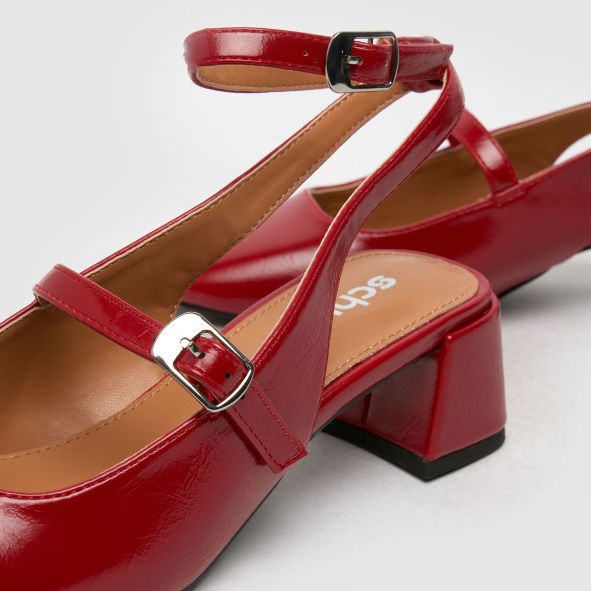Schuh Shannon Block Mary Jane högklackade skor i rött