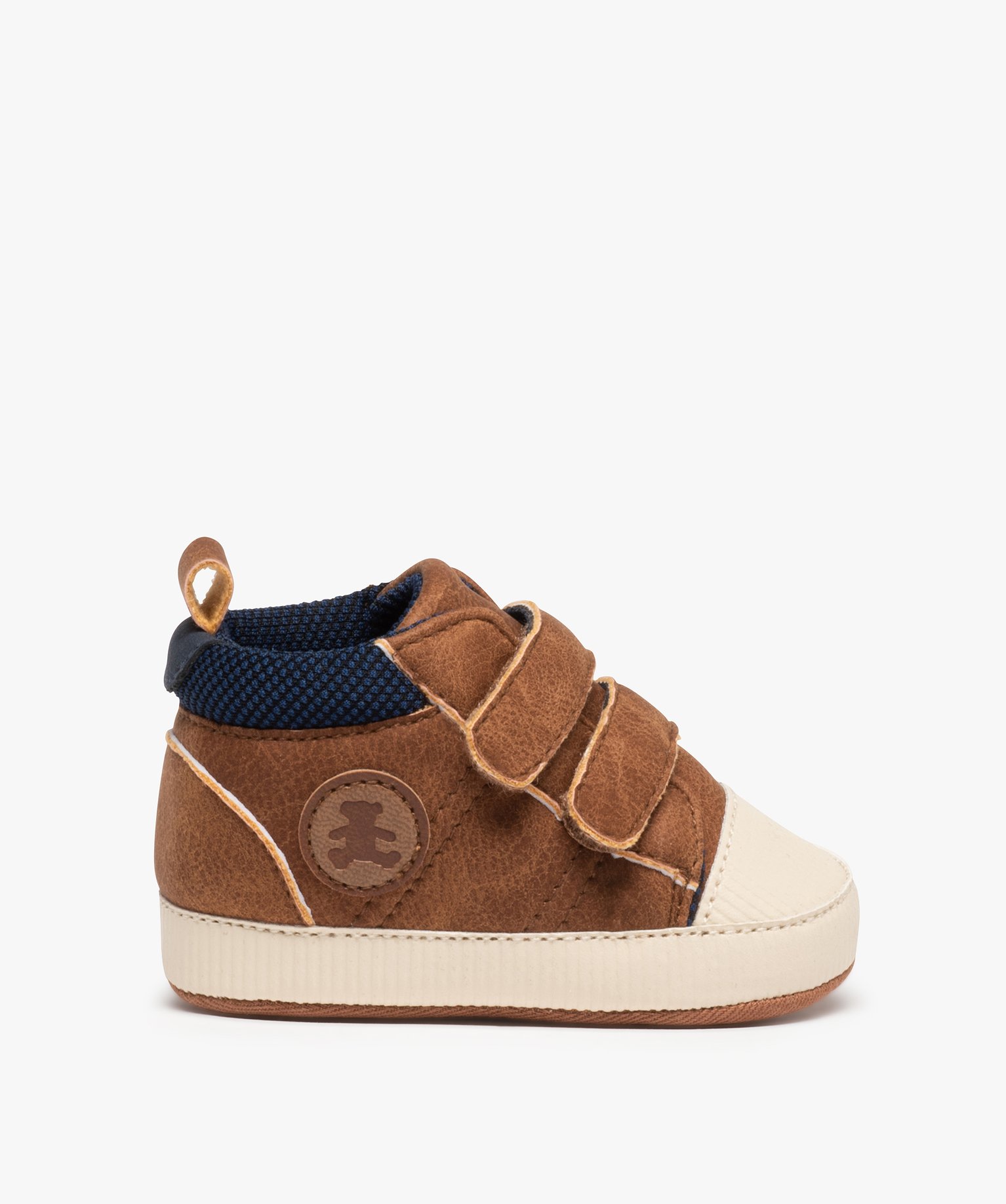 Chaussons de naissance bébé Garçon à scratch – LuluCas... camel | GEMO