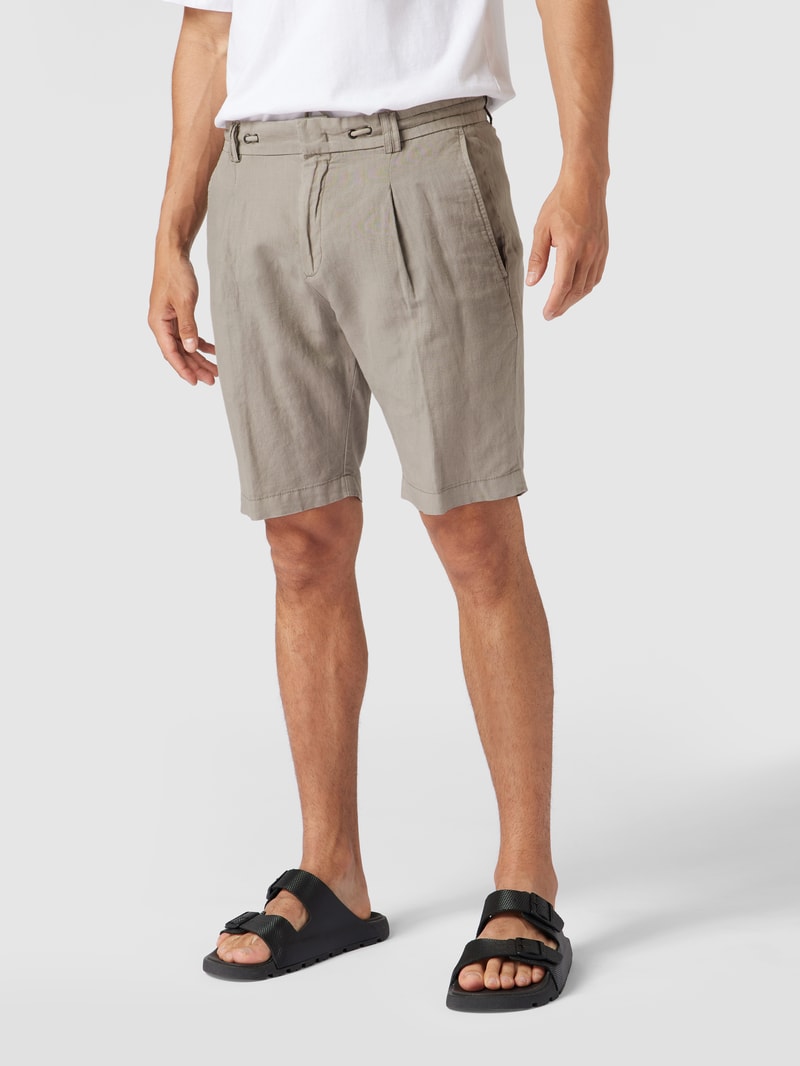Bermudas aus Leinen-Mix in beige