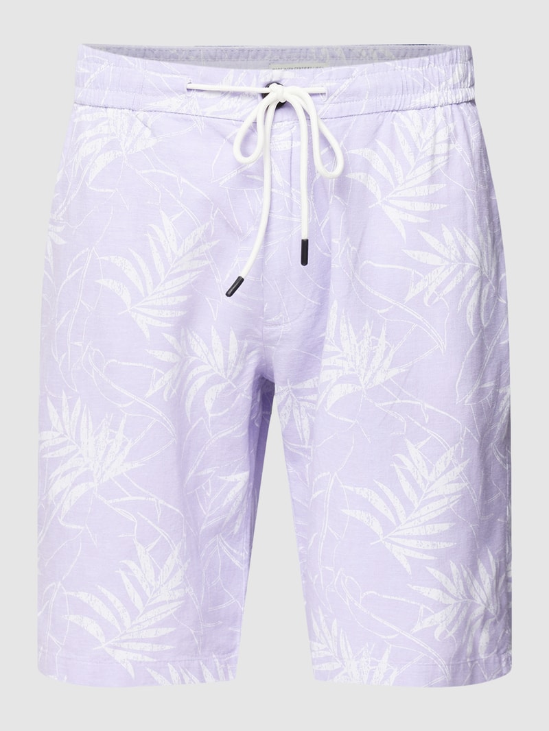 Regular Fit Bermudas mit Streifenmuster in flieder