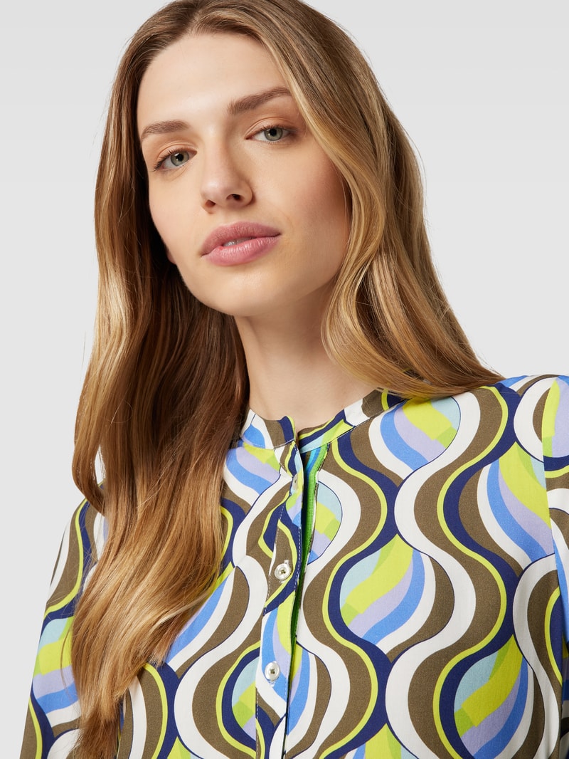 Bluse mit kurzer Knopfleiste Modell 'Schlupf' in khaki