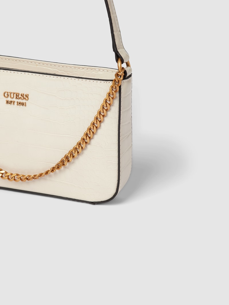Handtasche mit Label-Applikation Modell 'KATEY' in ecru