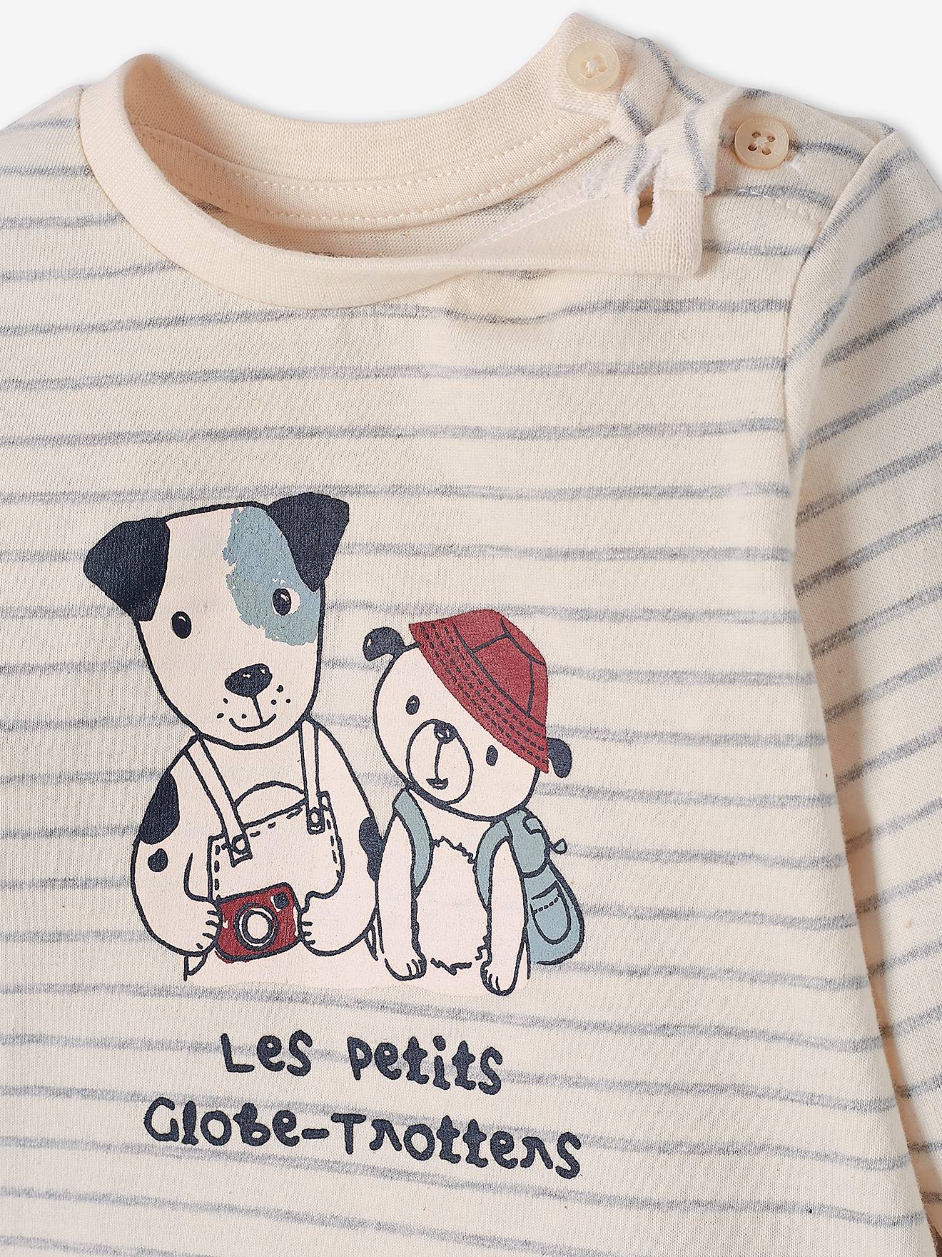 Vertbaudet Baby-Set: Shirt & Sweathose Oeko-Tex - blau