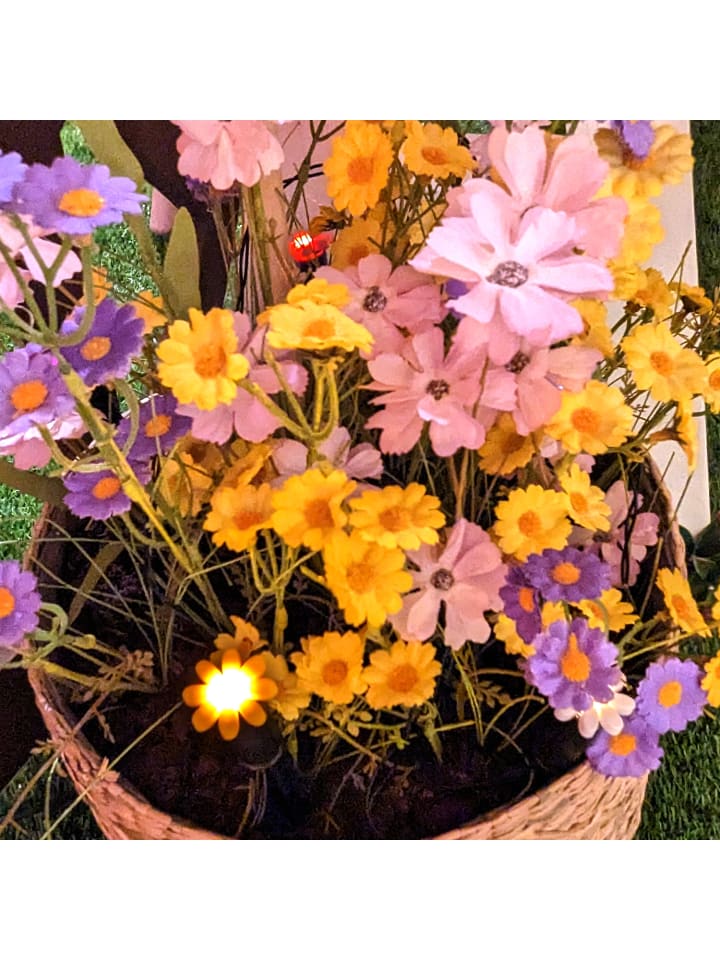 MARELIDA LED Solar Lichterkette Blumen 5 Beetstecker Gartenstecker H: 17cm in bunt günstig kaufen onesize
